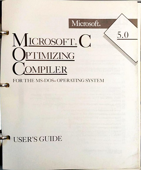 microsoft c 5.1 optimizing complier