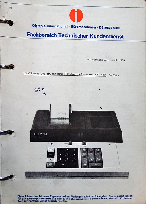 Manuale tecnico Olympia CP 130