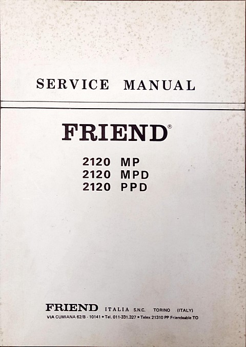 Friend 2120 MP 2120MPD 2120PPD service manual