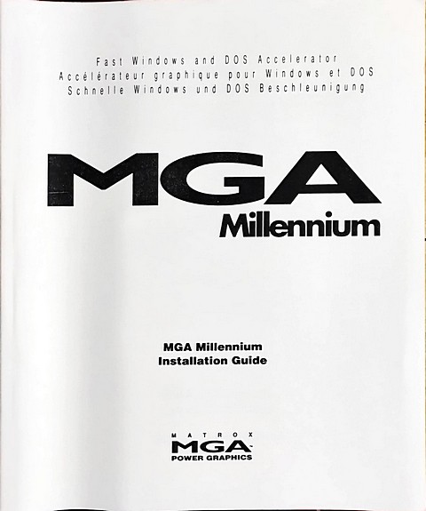 Matrox MGA Millenium installation guide