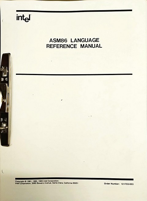 Intel ASM language reference manual