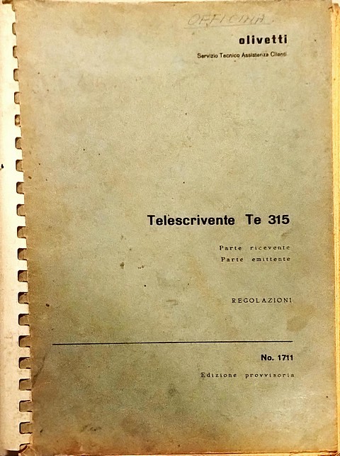 Telescrivente Te 315 regolazioni n.1711