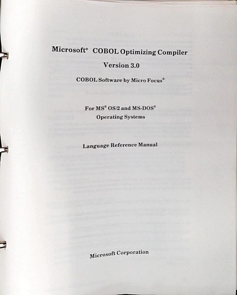 Microsoft Cobol 3.0